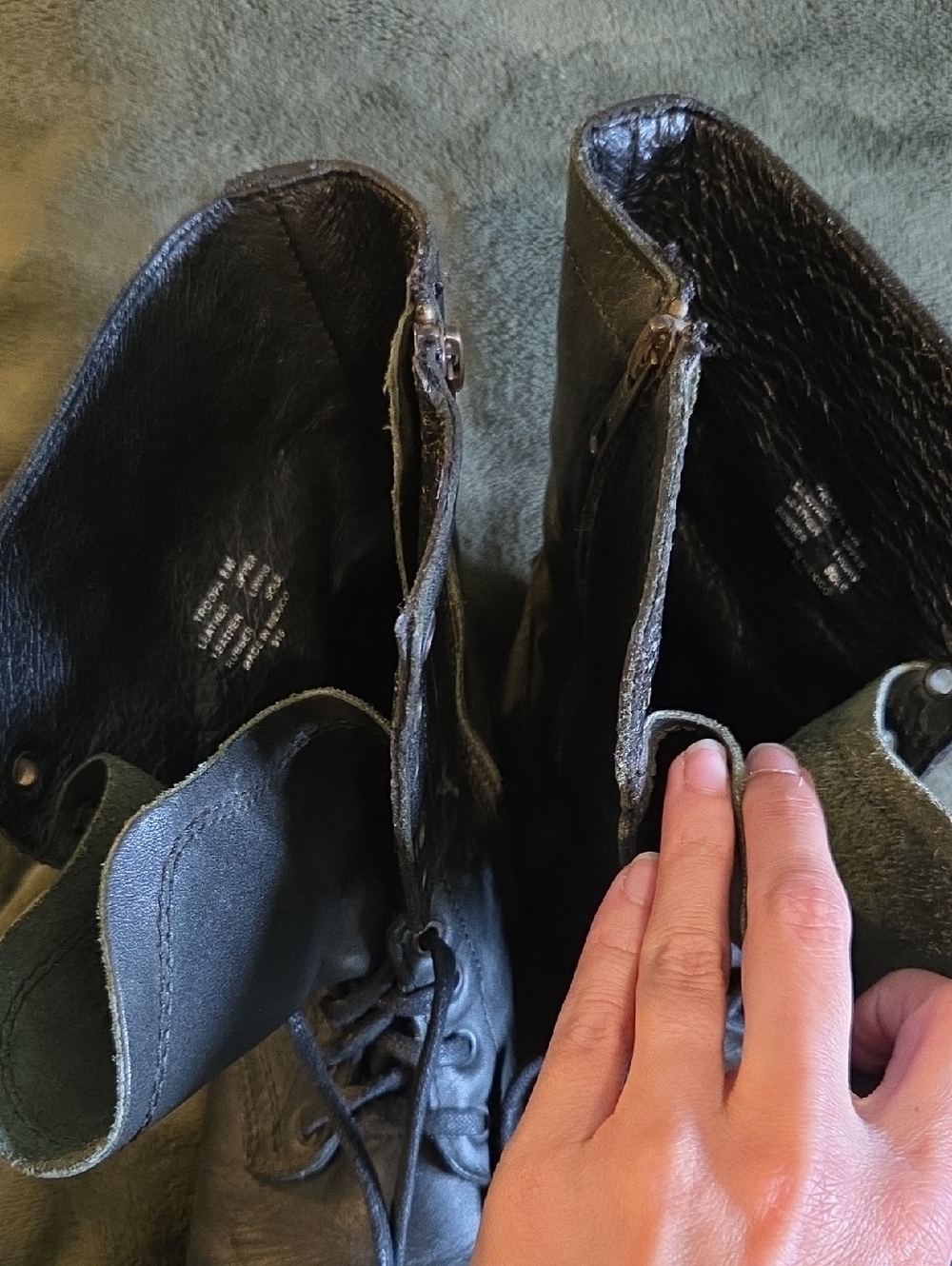 Steve Madden Troopa Black Leather Lace-Up Combat Boots - Picture 4 of 6